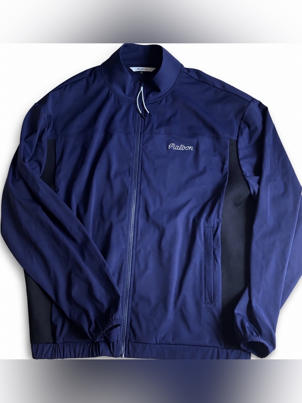 NEW Malbon Golf Peninsula Jacket Navy Blue  Mens size L  Zip Up with Pockets